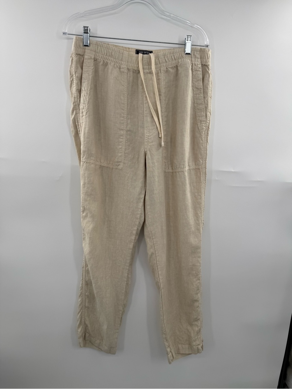Todd Snyder Italian Linen Beach Pants Men’s Small Sand Dollar Drawstring Pull On